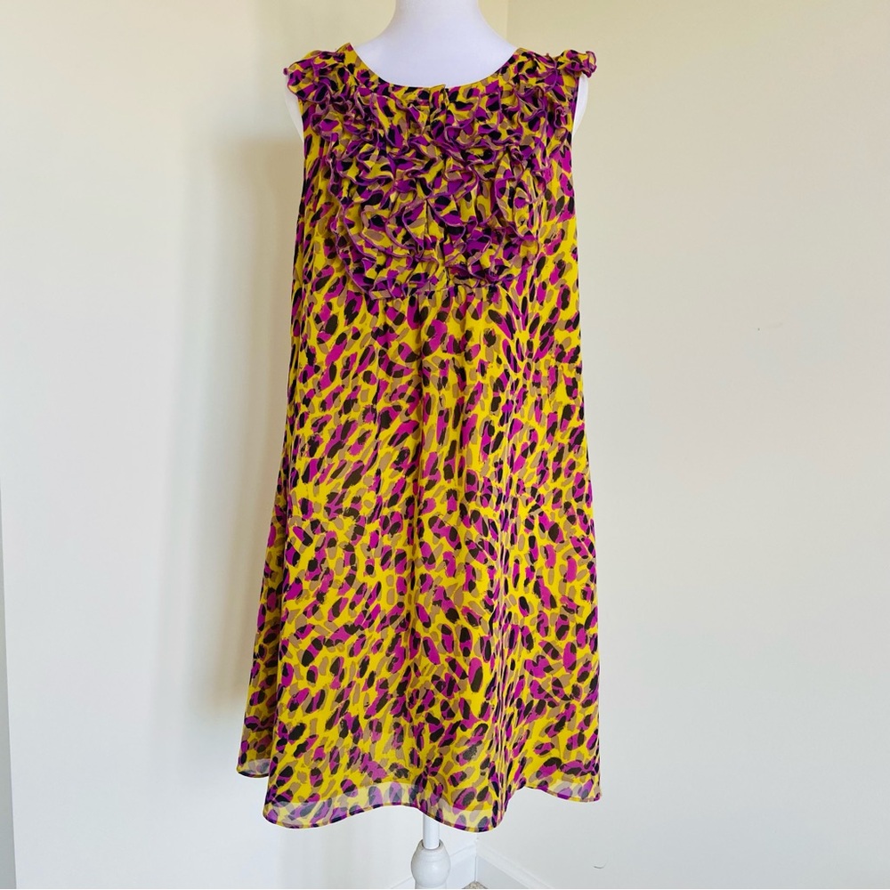Matthew Williamson Macys Neon Green Leopard Print Dress Animal Avant Garde